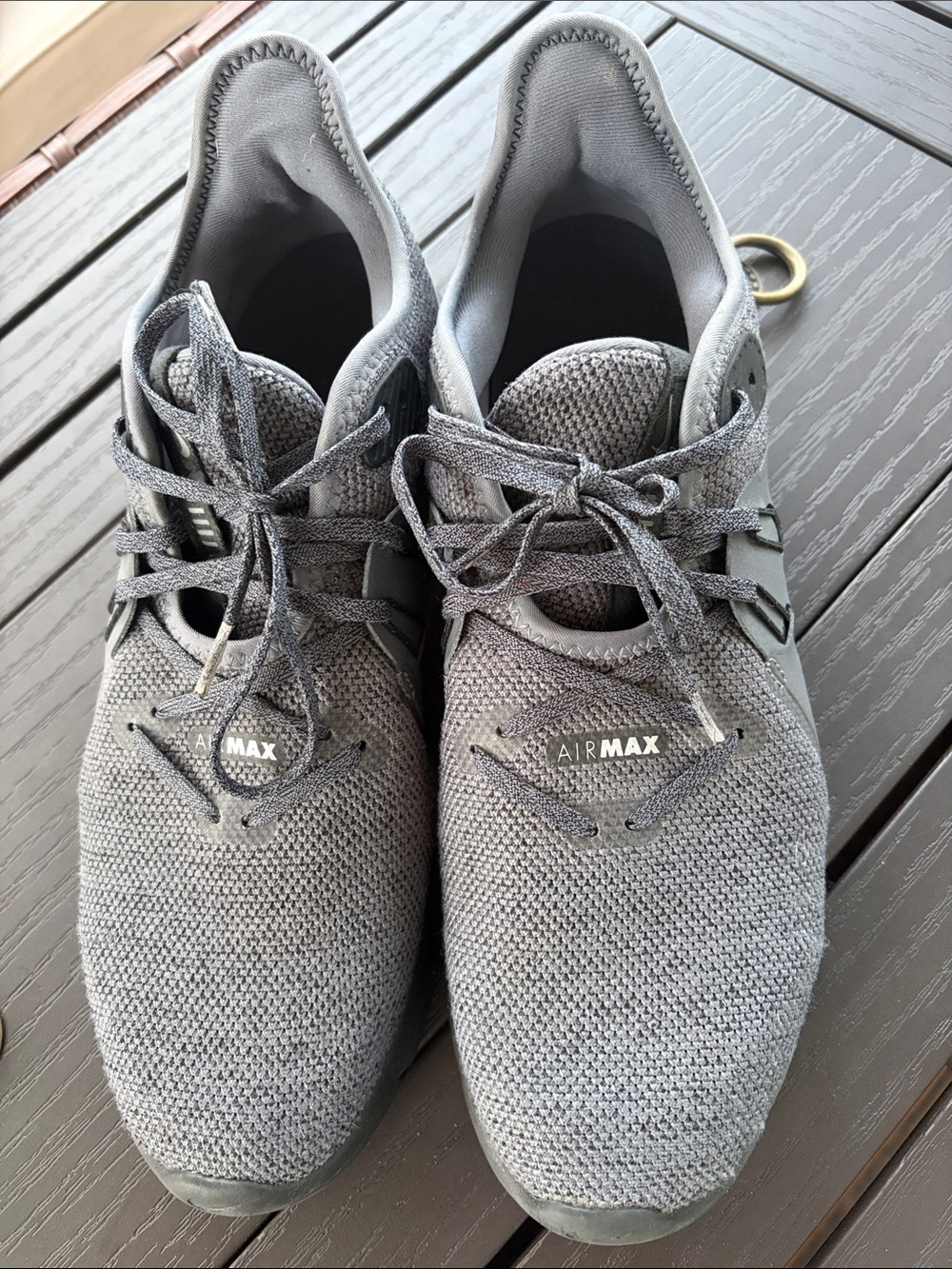 Nike Air Max Men's Dark Gray Knit Athletic Sneakers